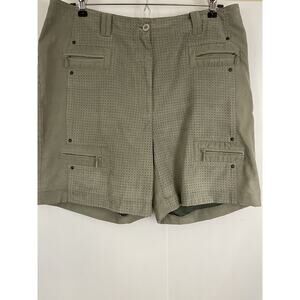 Jamie Sadock Women's Faux Suede Golf Shorts Beige Taupe Size 12 Artsy Modern